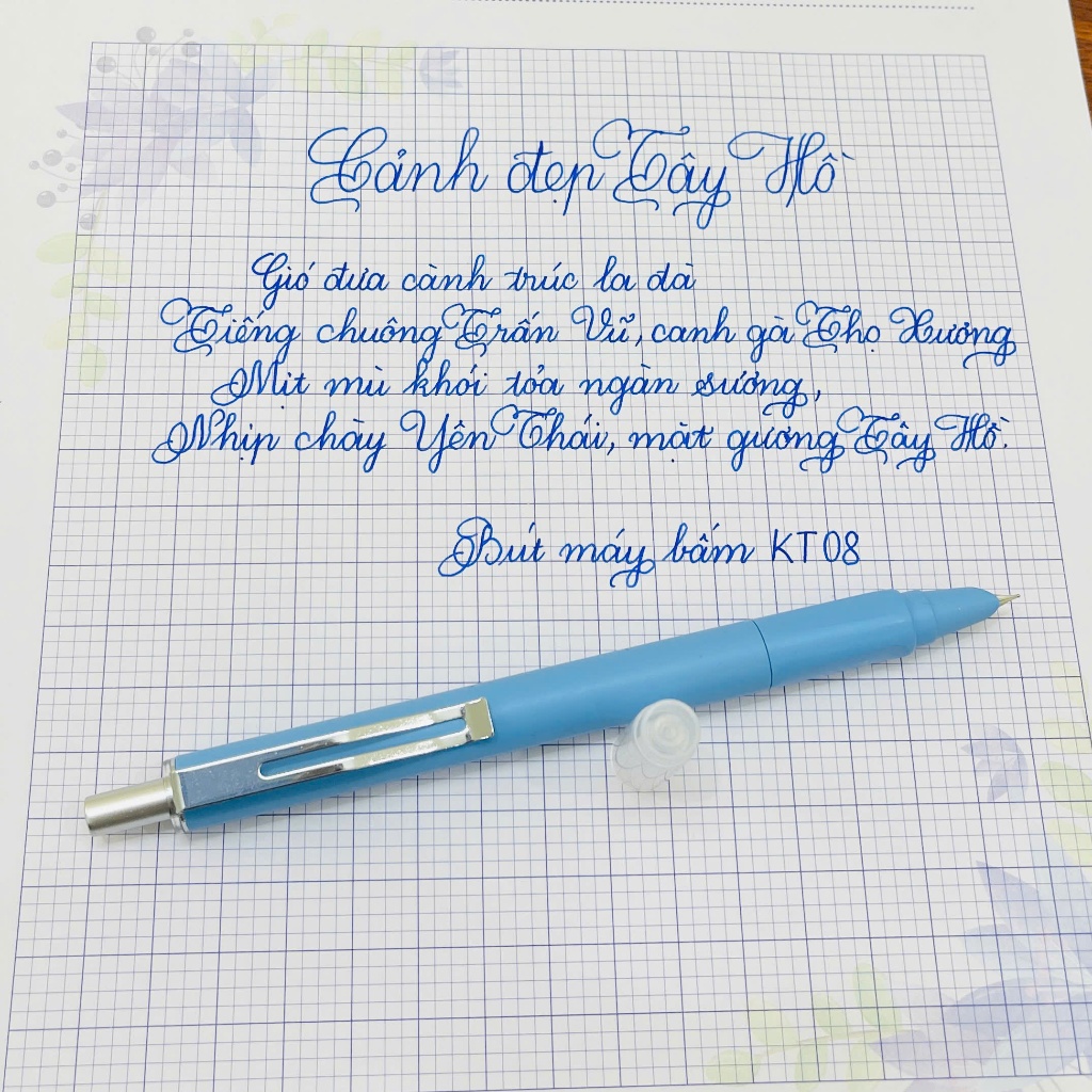 Bút Máy Bấm Xóa KT09, dùng cho hs tiểu học, Nét chữ 0.38mm, Viết Êm Trơn,có thể tẩy xóa