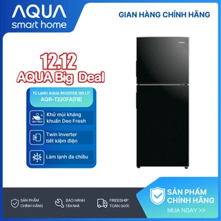 Tủ Lạnh Aqua Inverter 189 lít AQR-T220FA(FB) - Bảo hành chính hãng 2 năm - Miễn phí vận chuyển