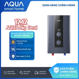 Máy nước nóng trực tiếp Aqua AEI45E-FP3B(VN) - Chống giật chủ động Shock Proof - Freeship toàn quốc - Bảo hành 2 năm