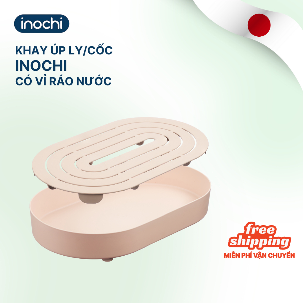 KHAY OVAL úp cốc oval Sano Inochi - Úp ly, bình, cốc, chén, nhựa nguyên sinh an toàn, tiện lợi