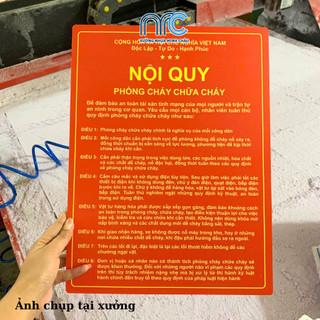 Biển nội quy PCCC, biển tiêu lệnh chữa cháy, bảng cấm lửa, cấm hút thuốc cho công ty, cửa hàng - Tặng kep dán 2 mặt