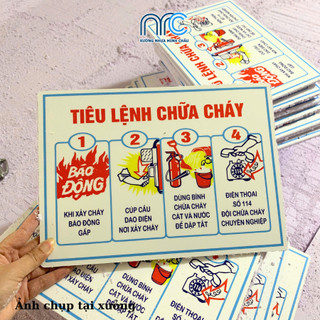 Biển nội quy PCCC, biển tiêu lệnh chữa cháy, bảng cấm lửa, cấm hút thuốc cho công ty, cửa hàng - Tặng kep dán 2 mặt