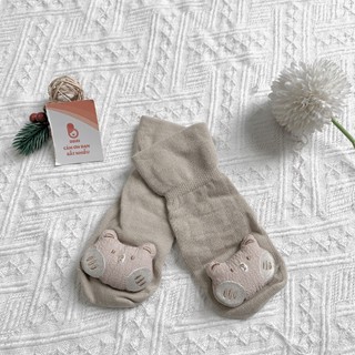 Tất vớ cổ cao cho bé, chất liệu cotton mềm họa tiết thú 3D dễ thương, co giãn thoáng khí, không lót lông cho bé tập đi.