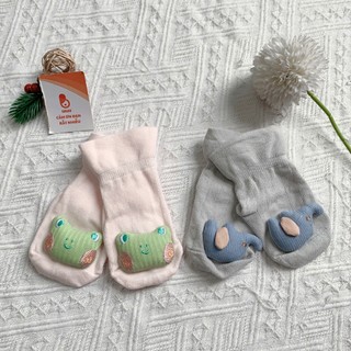 Tất vớ cổ cao cho bé, chất liệu cotton mềm họa tiết thú 3D dễ thương, co giãn thoáng khí, không lót lông cho bé tập đi.