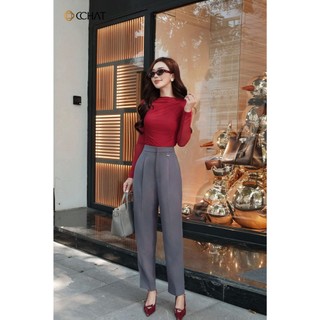 Quần Baggy Nữ 𝐂𝐂𝐇𝐀𝐓 Kiểu Trendy Chất Liệu Tuytsi Cao Cấp 15QDS2066BT