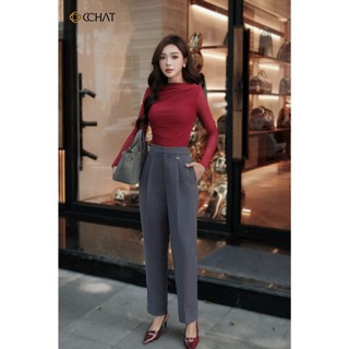 Quần Baggy Nữ 𝐂𝐂𝐇𝐀𝐓 Kiểu Trendy Chất Liệu Tuytsi Cao Cấp 15QDS2066BT