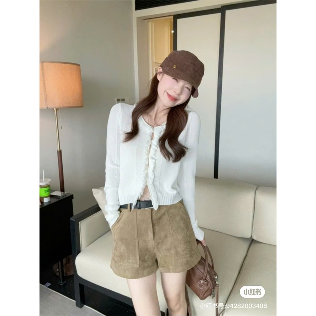 Quần Short Cạp Trễ Chất Da Lộn Cho Nữ – Mềm Mịn, Tôn Eo Style Cá Tính Joolate Q.Shortdalon62_P6