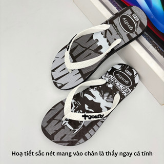 Dép Tông Nam Hoạ Tiết B^T.M Size 38-43  Dép Kẹp Xỏ Ngón Nam Đế Cao Su Nguyên Khối Bền Chắc, Đi Biển Đi Phố