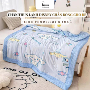Chăn thun lạnh cho bé kích thước 1m1*1m5, chăn Disney chần bông kết hợp hạt đậu matxa mềm mịn, thoáng mát cho da bé