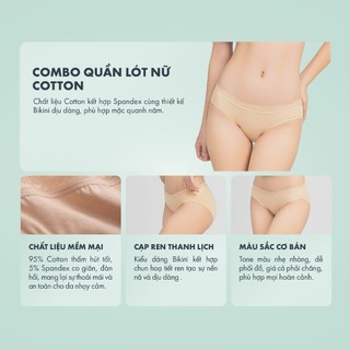 Combo 5 quần lót cotton spandex mềm mại co gian thấm hút lành tính ONOFF mix ngẫu nhiên