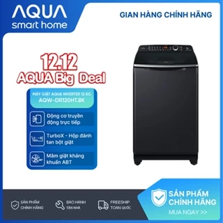 Máy giặt cửa trên Aqua Inverter 12KG AQW-DR120HT.BK - Bảo hành 2 năm