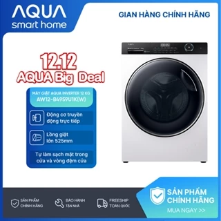 Máy giặt lồng ngang Aqua Inverter 12kg AW12-B4959U1K(W) - Freeship toàn quốc