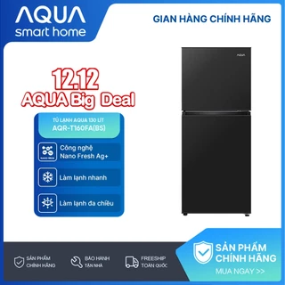 [SALE SỐC] Tủ lạnh AQUA 130 lít ngăn đá trên AQR-T160FA(BS) - Freeship toàn quốc - Bảo hành 2 năm