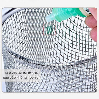 Giỏ Nhúng Lẩu Inox Có Móc Treo, Dụng Cụ Vớt Đồ Ăn Nhúng Mì, Nhúng Thịt Tiện Lợi Kích Thước 11x9.5cm