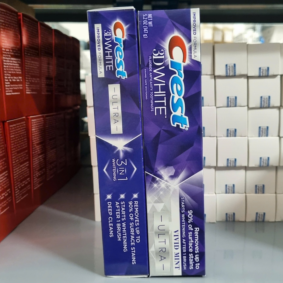 Kem Đánh Răng dành cho răng nhạy cảm Crest 3D White Vivid Mint Ultra 147G