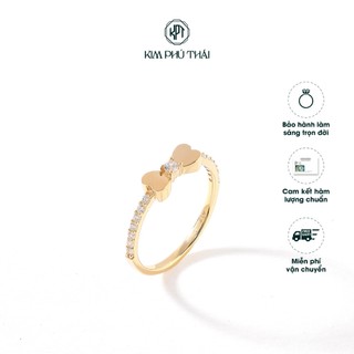 Nhẫn Nữ KIM PHÚ THÁI Vàng 10K Họa Tiết Nơ Đính Đá CZ Cao Cấp – NV7