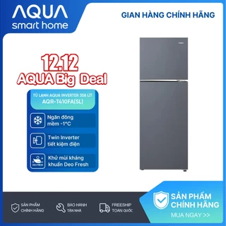 Freeship toàn quốc - Tủ lạnh ngăn đông trên Aqua 358L AQR-T410FA(SL) - Bảo hành chính hãng trong 2 năm
