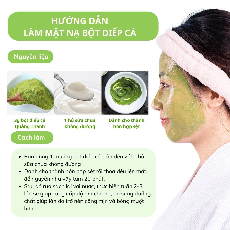 Bột Diếp Cá Nguyên Chất HERBONE Mặt Nạ Body & Mặt Hỗ Trợ Giảm Mụn, Mờ Thâm, Dưỡng Ẩm, Sáng Da 100g 500g