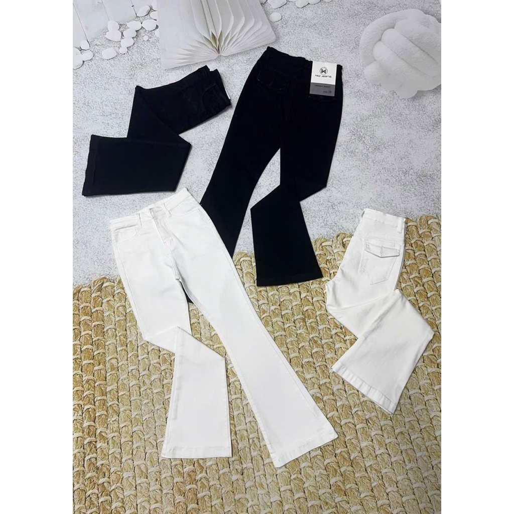 Quần Bò Nữ Ống Vẩy Lưng Cao Co Giãn Tôn Dáng Nâng v3 xinh đẹp