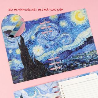 Sổ Còng VanGogh A5 B5 Bìa In 2 Mặt, Sổ Binder Còng Nhựa Bền Khó Gãy Thay Giấy Refill BC-03/BC-07