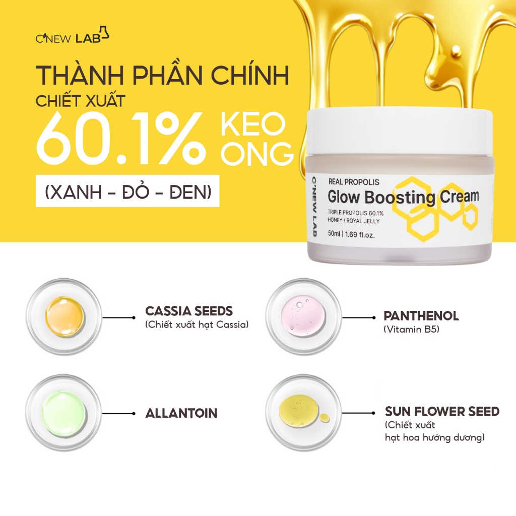 Kem dưỡng keo ong cấp ẩm C'New Lab Real Propolis Cream (50ml)
