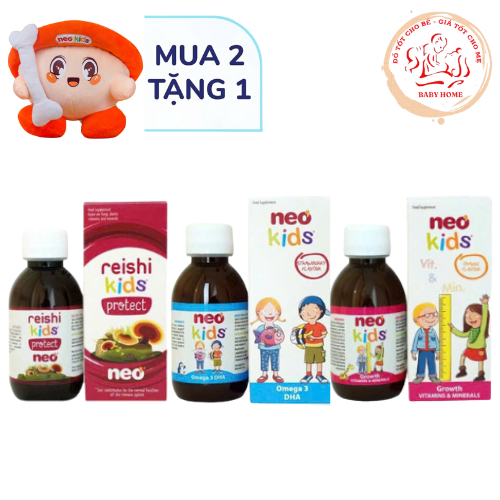 Bộ Ba Neo Kids cho con khỏe mạnh và cao lớn ,thông minh, khỏe mạnh chai 150ml + quà