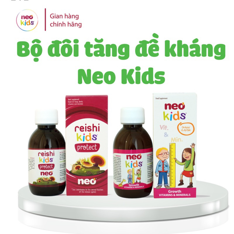 Bộ Ba Neo Kids cho con khỏe mạnh và cao lớn ,thông minh, khỏe mạnh chai 150ml + quà