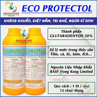 Chất Diệt Nấm, Ghẻ, Xuất Huyết Trên Cá, Diệt Khuẩn, Kí Sinh Trùng Ao Tôm, Protectol chai 1000ml
