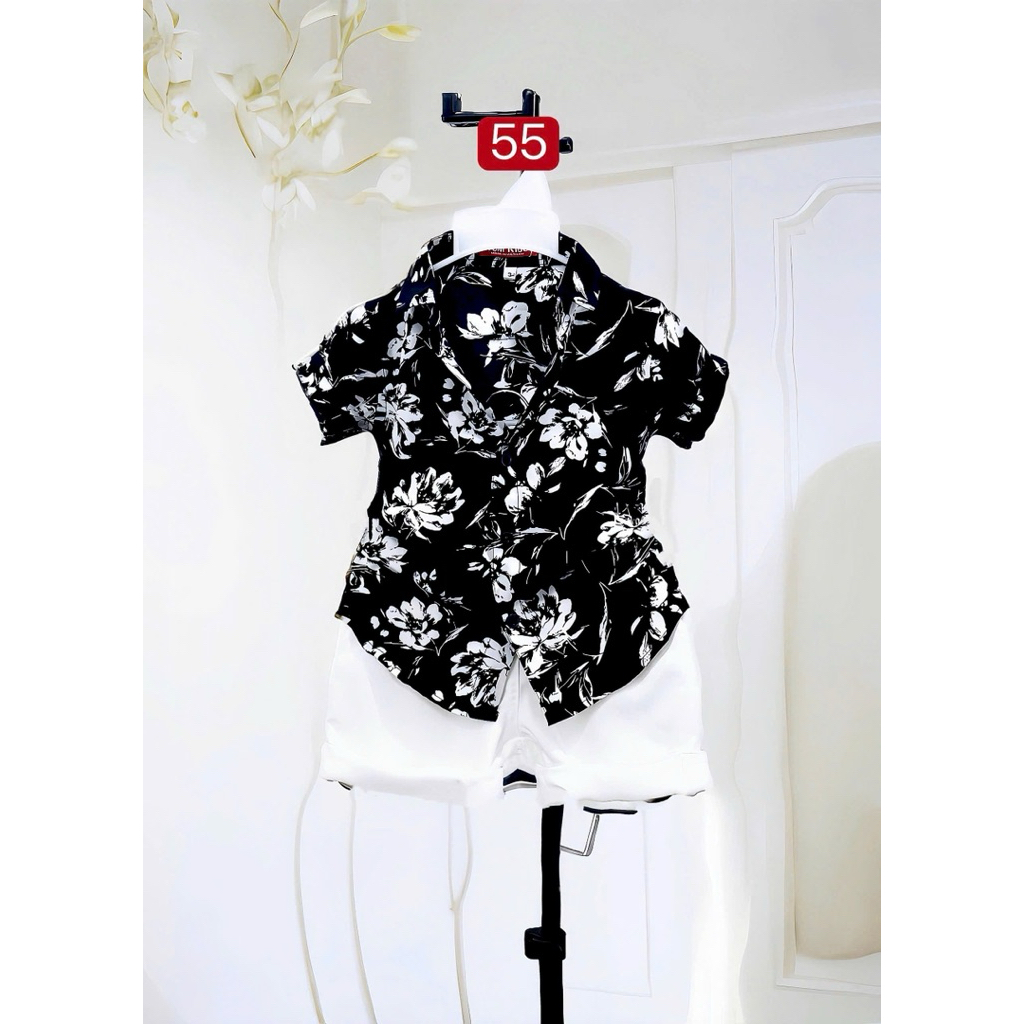 set sơmi hoạ tiết đen tổng hợp mẫu 10kg-52kg cho bé trai TONi BRAND