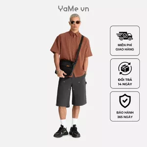 Áo Sơ Mi Nam Tay Ngắn Mát Như Vải Đũi AirDry™ Thoát Mồ Hôi Nhanh The No Style 117 Dáng Rộng Rãi F4 23662 |YaMe|