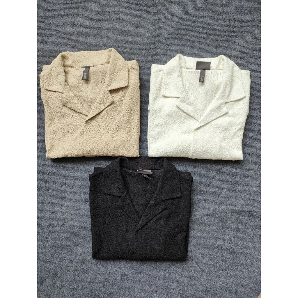 (BomoHouse) Áo sơmi nam tay ngắn ren mỏng form suông Hát Mờ bigsize - dư xịn.