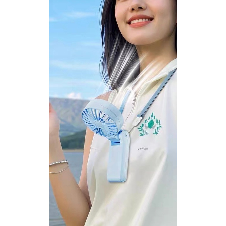 Quạt Cầm Tay Gấp Gọn Anhlinh Không Tiếng Ồn 120 Cấp Độ Gió Màn Hình LED Gập 150 Độ 3600mAh Không Tiếng Ồn