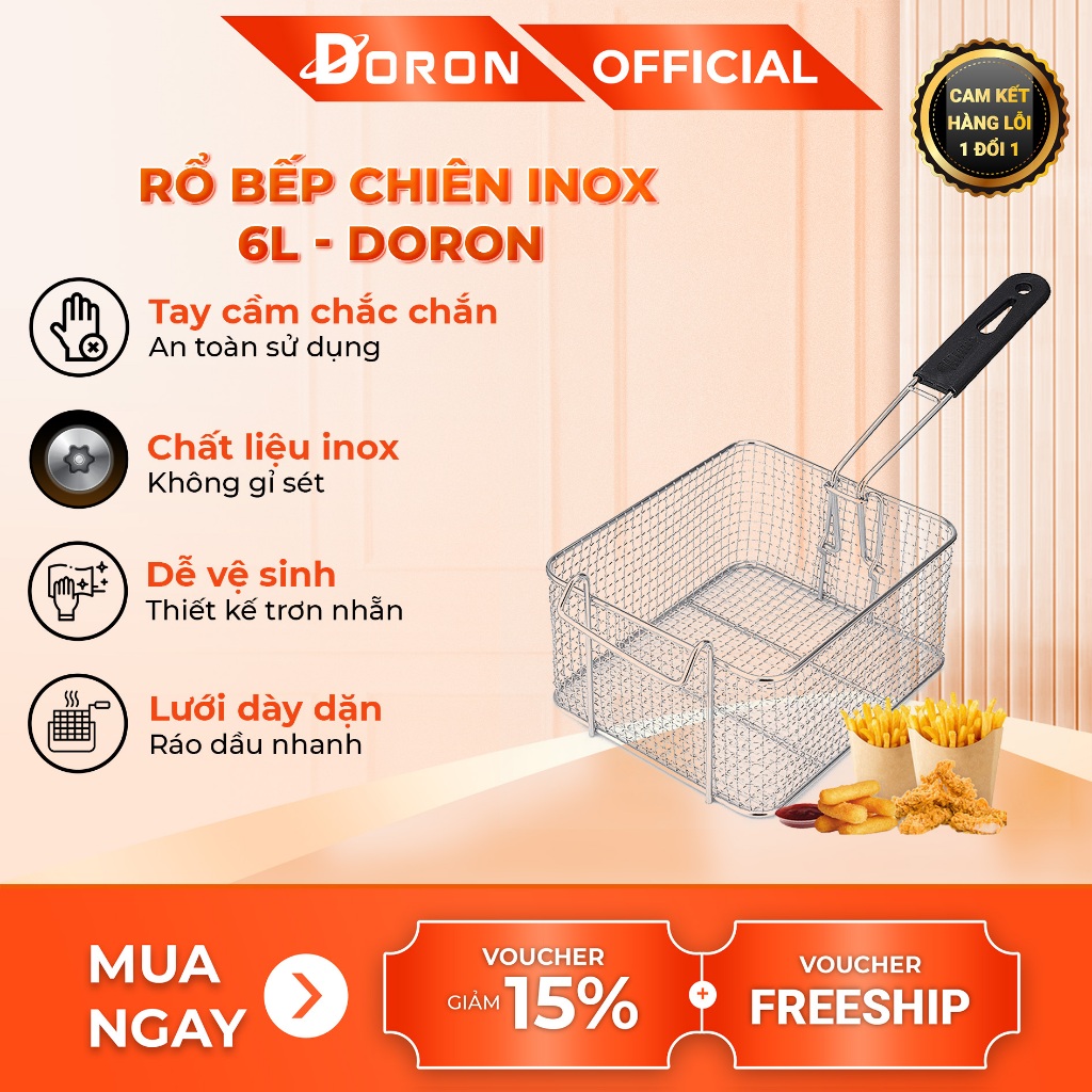 Rổ chiên DORON sử dụng tiên lợi, dễ dàng vệ sinh