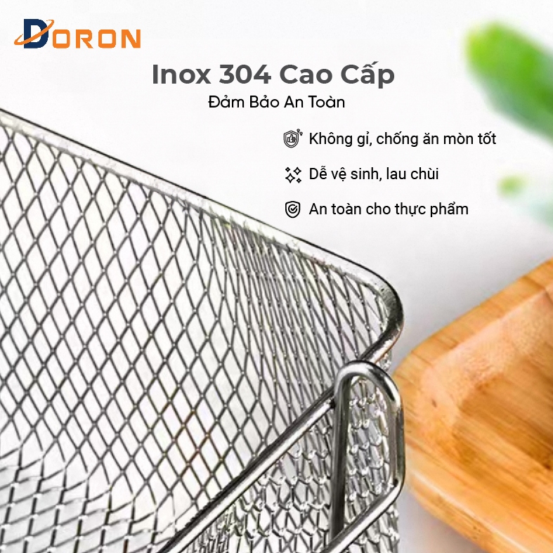 Rổ chiên nhúng điện 6L DORON chất liệu inox dày dặn chắc chắn