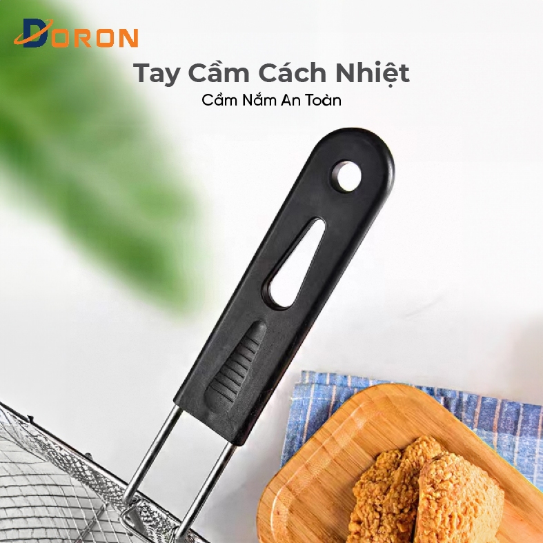 Rổ chiên nhúng điện 6L DORON chất liệu inox dày dặn chắc chắn