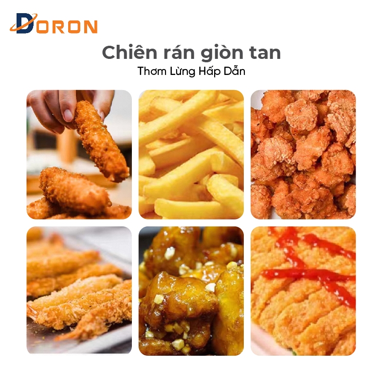 Rổ chiên nhúng điện 6L DORON chất liệu inox dày dặn chắc chắn