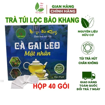 Hộp 40 gói trà cà gai leo mật nhân Bảo Khang, trà thảo mộc cà gai leo, cây mật nhân, xạ đen
