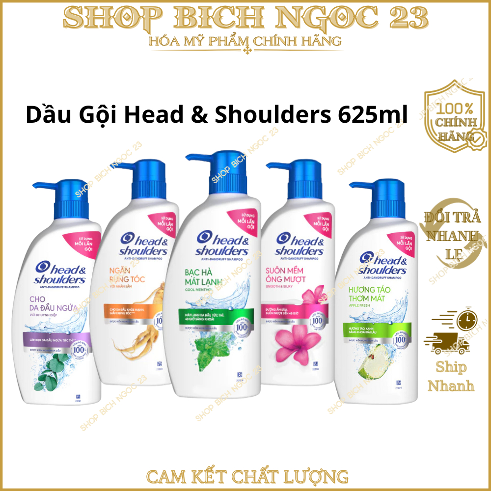 Dầu Gội Head&Shoulders chai 625ml Hương Bạc Hà