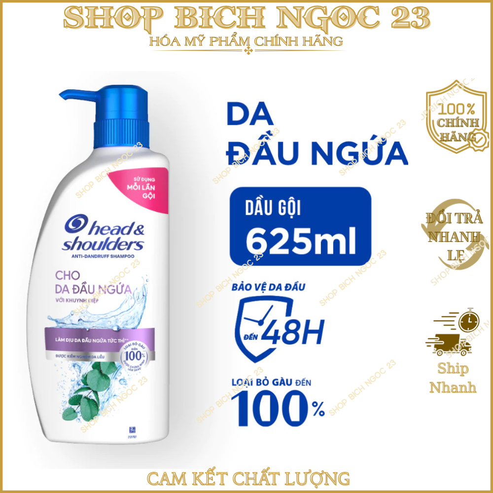 Dầu Gội Head&Shoulders chai 625ml Hương Bạc Hà