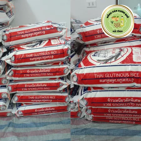 Gạo Nếp Thái Loại 1 Nông Sản Vườn Quê - 2KG - Nếp Nhập Khẩu Thơm, Dẻo, Hạt Dài, Nấu Xôi Ngon