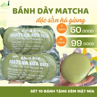 Bánh Dày Matcha Sữa Dừa Cao Nguyên Đá – Đặc Sản HÀ GIANG Thơm Ngon, Gạo Nếp Dẻo, Không Chất Bảo Quản tặng kèm mật mía