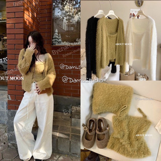 SET 2 Món Áo Cardigang Lông + Áo Hai Dây Hàn Quốc Basic Trendy QCCC ( Ảnh thật ) | Dami.Studio