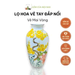 Bình Hoa, Lọ Hoa Vẽ Mai Vàng Đắp Nổi 3D Gốm Sứ Bát Tràng Dùng Decor, Cắm Hoa, Trang Trí Phòng Khách - Gốm Sứ Bát Tràng — ảnh 2