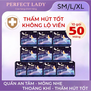 MUA 7 TẶNG 3 (50 MIẾNG) Băng vệ sinh dạng quần PERFECT LADY thấm hút tốt, thoáng khí, không lộ viền.