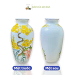 Bình Hoa, Lọ Hoa Vẽ Mai Vàng Đắp Nổi 3D Gốm Sứ Bát Tràng Dùng Decor, Cắm Hoa, Trang Trí Phòng Khách - Gốm Sứ Bát Tràng — ảnh 3
