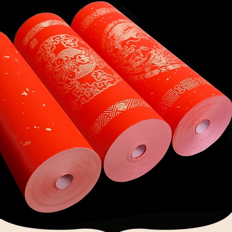 [PHỦ SÁP] 20 mét giấy xuyến chỉ màu đỏ viết câu đối Tết loại cao cấp viết chữ thư pháp Hán Việt không loang mực