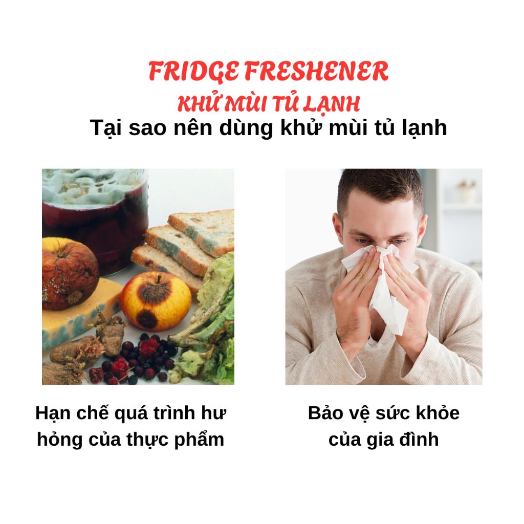[COMBO 2 HỘP] GEL KHỬ MÙI TỦ LẠNH PNAIREX 120G - KHỬ MÙI HÔI, GIỮ THỰC PHẨM TƯƠI MỚI
