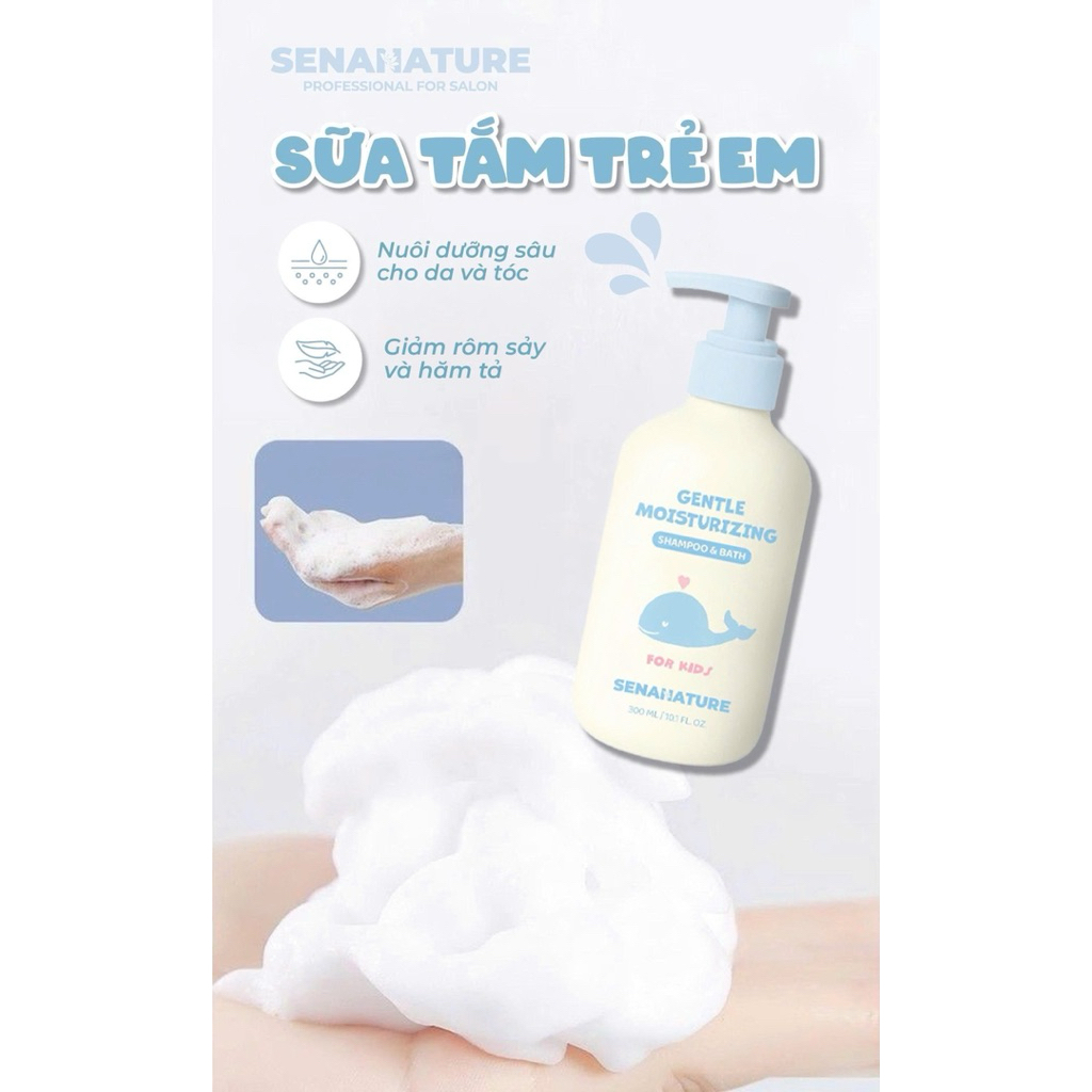 (Tặng quà) Sữa tắm gội trẻ em senanature gentle moisturizing shampoo & bath 300ml- sữa tắm em bé senanature  IS45