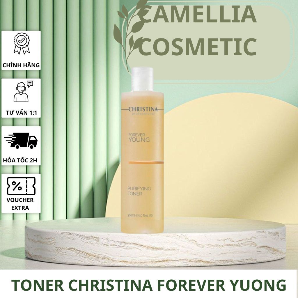 Sữa Rửa Mặt + Toner Christina Forever Young Cân Bằng Dưỡng Ẩm, Nước Hoa Hồng 300ML