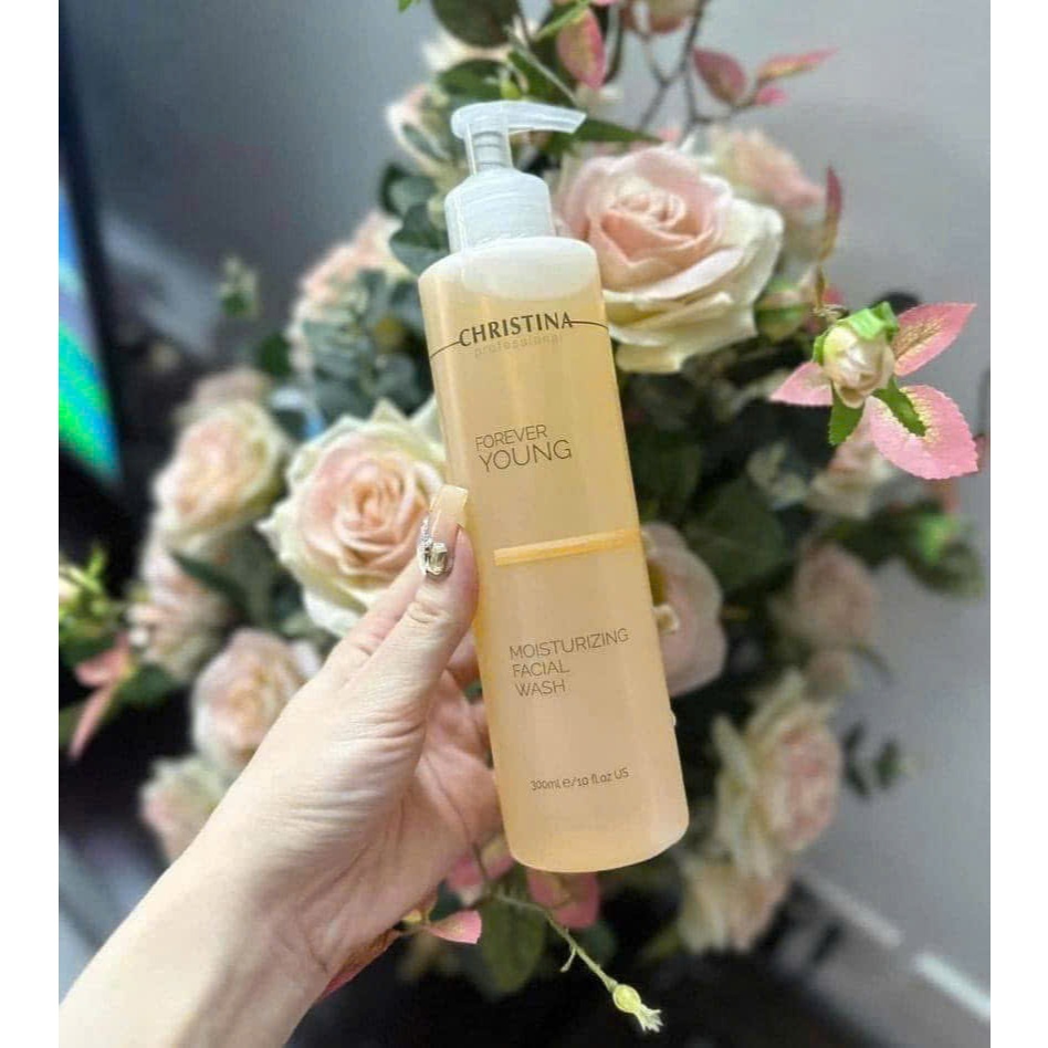 Sữa Rửa Mặt + Toner Christina Forever Young Cân Bằng Dưỡng Ẩm, Nước Hoa Hồng 300ML